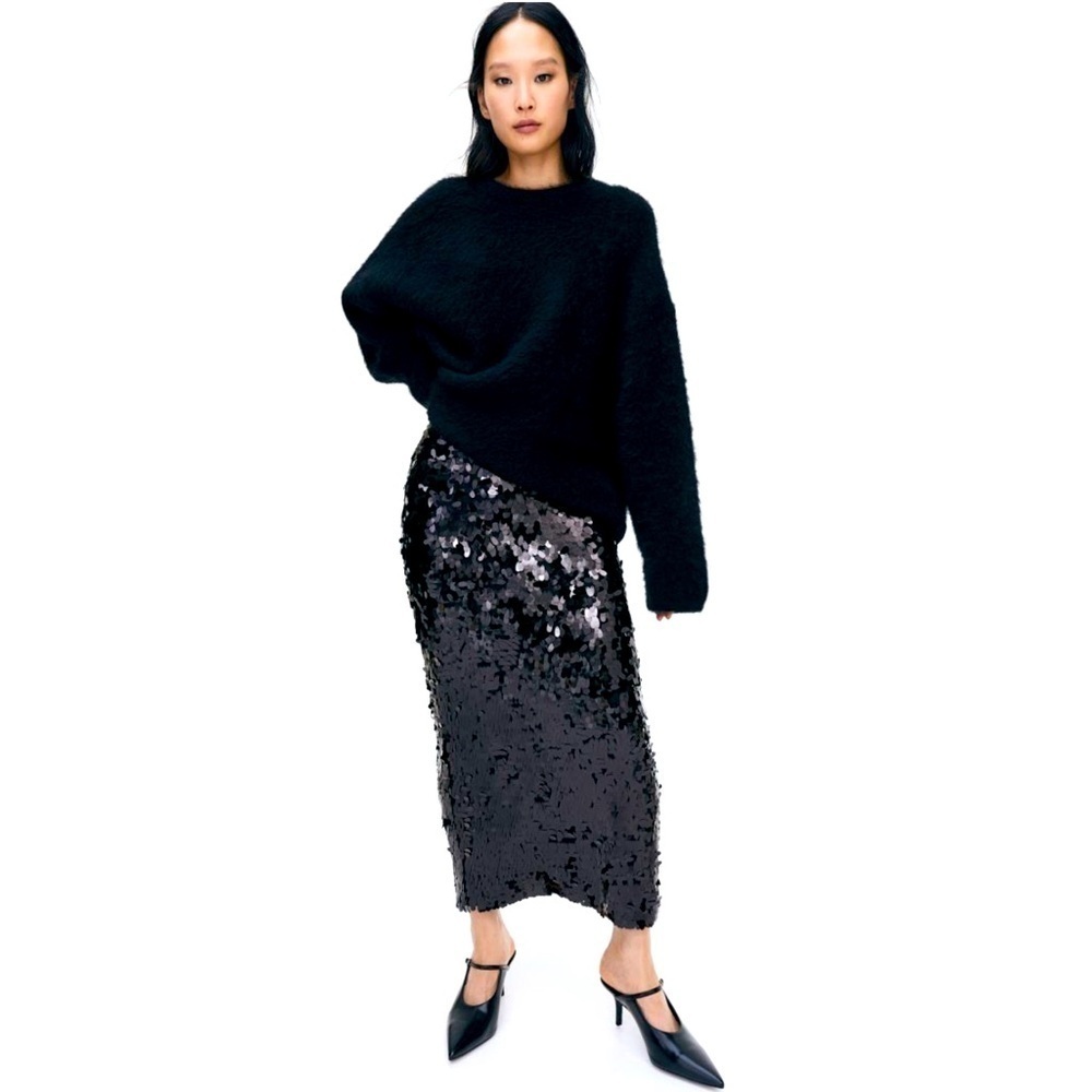 New H&M Sequined Midi Skirt - Picture 4 of 7